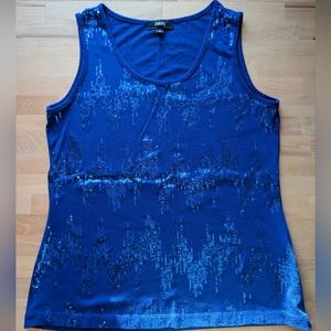 Blue sequin tank top. Size small